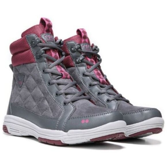 Ryka Shoes - Ryka Aurora Lace-Up Quilted High-Top Sneakers Ankle Booties Women's Size US 8M